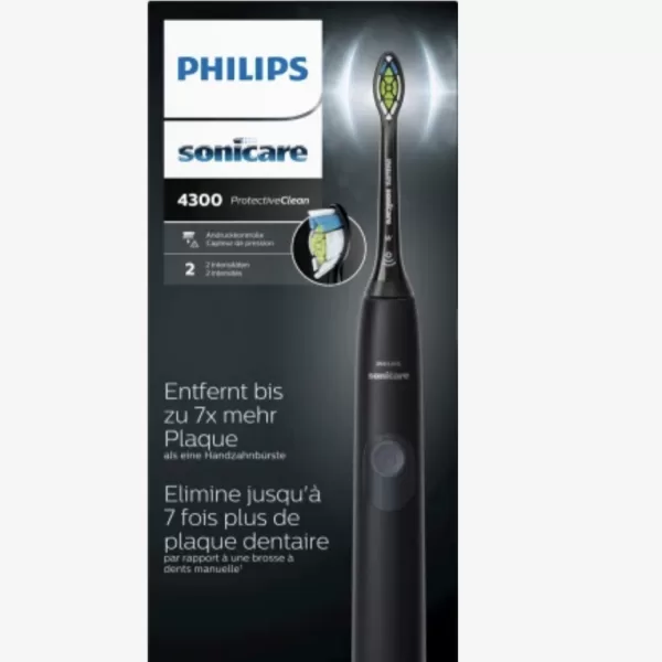 Philips Sonicare ProtectiveClean 4300 HX6800/44 - Elektrische tandenborstel - Zwart, 7x meer tandplakverwijdering, poetsdruksensor, 2 weken batterijduur