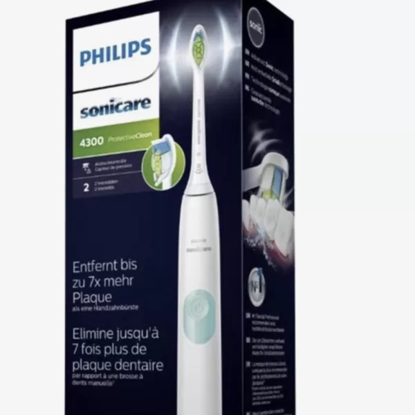 Philips Sonicare ProtectiveClean 4300 HX6807/24 - Elektrische Tandenborstel, Wit, Met Poetsdruksensor, 2 Weken Accuduur, Optimal White Borstel