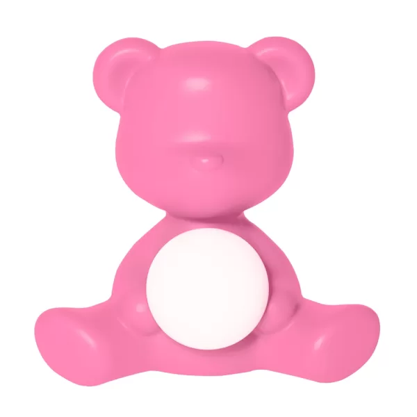 Qeeboo Teddy Girl LED-Leuchte | Wiederaufladbar | Kabellos | Bright Pink | Design von Stefano Giovannoni | Tischlampe für Kinderzimmer