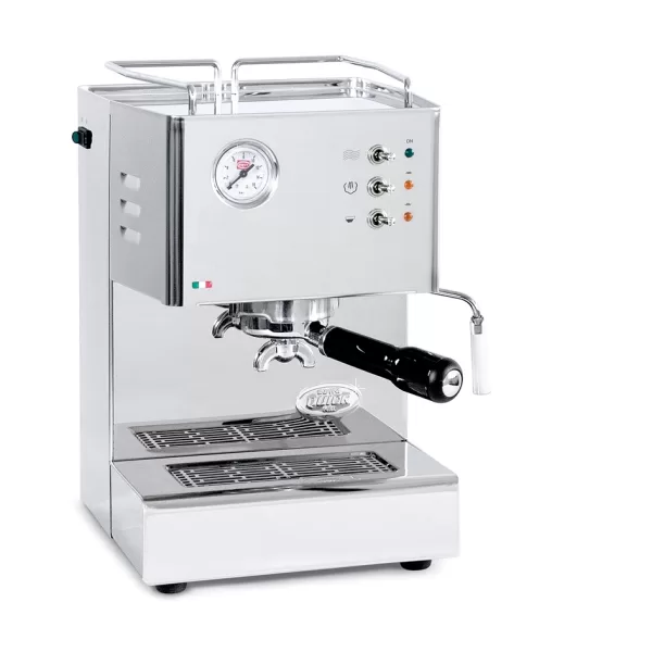 Quick Mill Cassiopea 03004 Siebträgermaschine Silber – Doppelt Wärmetauscher, Dampfdüse, Manometer, Energiesparend, 11 kg, für Espresso & Cappuccino