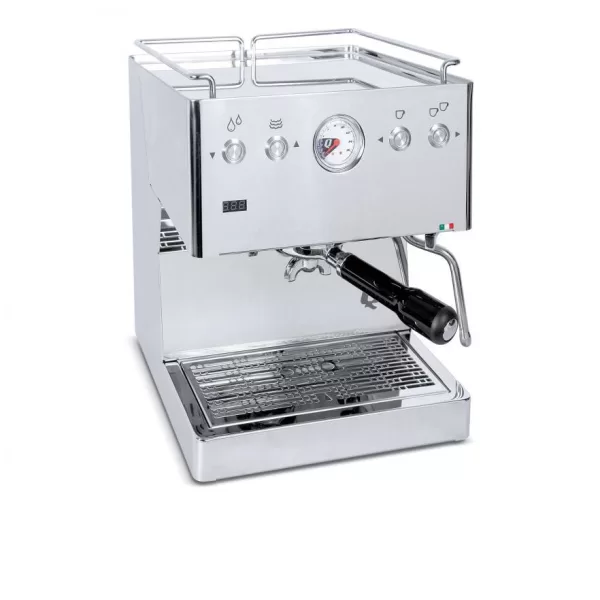 Quick Mill Luna Espressomaschine - Chrom/Inox, 1,8L, Zweifach-Thermoblock, PID-Temperaturregelung, kompakt, leise Vibrationspumpe