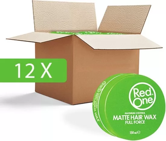 Red One Hair Wax Green – Voordeel Verpakking 12 stuks – Flexibele Styling, Glanzend, Eenvoudig Kammen, Niet Plakkerig