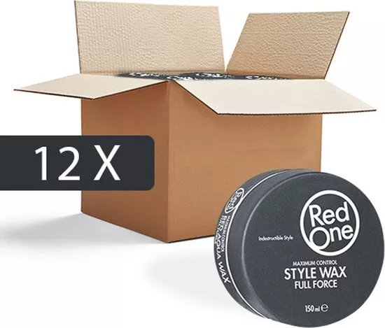 Red One Hair Wax Zwart - Voordeel Verpakking 12 stuks, Flexibele Gel Wax, Glanzend & Makkelijk Uit te Kammen, Verrijkt met Vitaminen