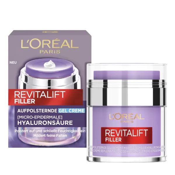 L'Oréal Paris Revitalift Filler GEL-Cream 50ml - Verstevigende Gezichtscrème met Hyaluronzuur en Ceramiden voor Hydratatie en Volume