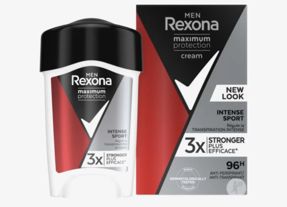 Rexona Men Deo Creme Maximum Protection Intense Sport 45ml – 48h Schutz, antitranspirant für aktive Männer, frischer Sportduft