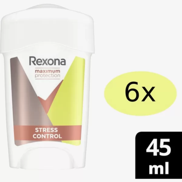 Rexona Women Deodorant Stick - Maximum Protection Stress Control - Voordeelverpakking 6 x 45ml - 96u Bescherming - Frisse Citroengeur