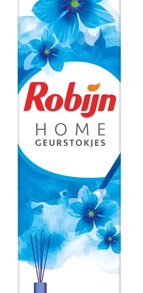 Robijn Geurstokje Morgenfris - 45 ml | Frisse Lakengeur voor Woonkamer, Slaapkamer & Badkamer | Natuurlijke Rotanstokjes