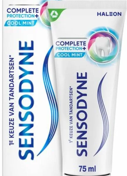 Sensodyne Complete Protection + Cool Mint Tandpasta 75 ml – Gevoelige Tanden, Verfrissend, All-in-1 Mondverzorging, Recyclebare Verpakking