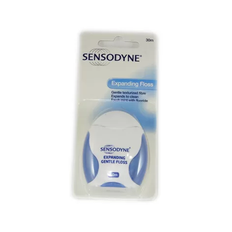 Sensodyne Expanding Floss 30 m - Zachte Tandfloss voor Grondige Reiniging, Verwijdert Plak en Voedselresten, Ideaal voor Tussen Tanden