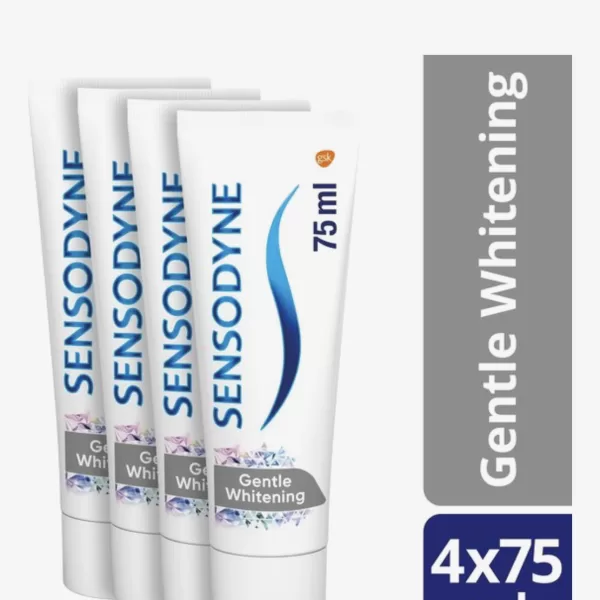 Sensodyne Gentle Whitening Tandpasta 4-pack - Bescherming voor Gevoelige Tanden, Versterkt Tandglazuur & Vlekverwijdering, Frisse Munt smaak