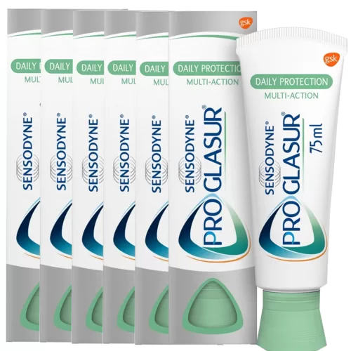 Sensodyne Proglasur Daily Protection Tandpasta - 6x75ML, Multi-Action voor sterk en gezond tandglazuur, bescherming tegen tanderosie en gaatjes