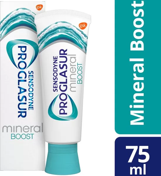 Sensodyne ProGlasur Mineral Boost Tandpasta 75ml - Verfrissende Pepermunt voor Gevoelige Tanden, Sterk Glazuur, SLS-vrij, Bescherming tegen Vlekken