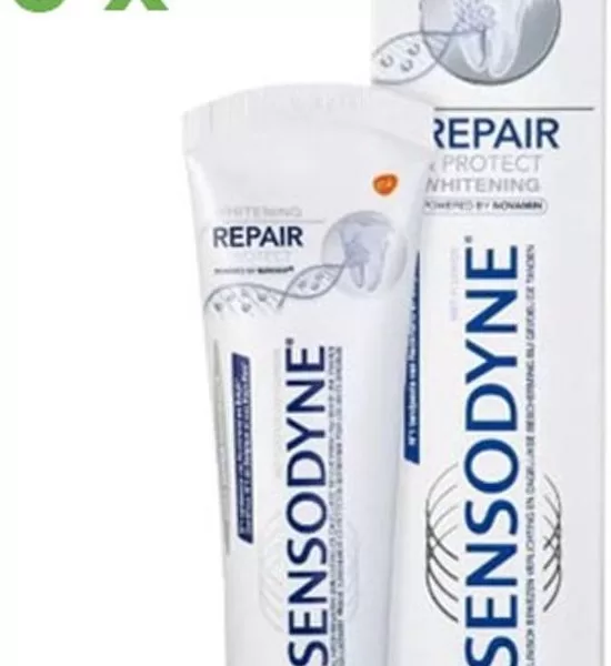 Sensodyne Repair & Protect Whitening Tandpasta 6x75ml - Voordeelverpakking - Cool Mint voor Gevoelige Tanden & Herstel, Met NovaMin Formule