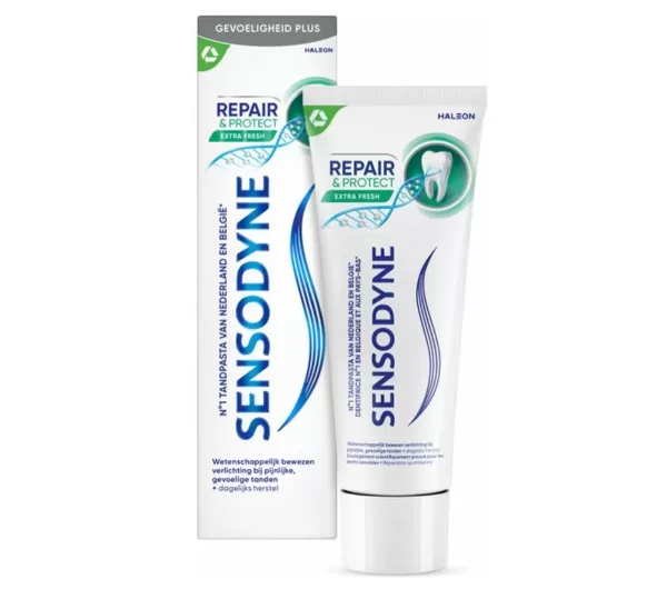 Sensodyne Repair & Protect Extra Fresh Tandpasta 75 ml - Voor Gevoelige Tanden, Fluoride, NovaMin Formule, Dagelijkse Bescherming & Herstel