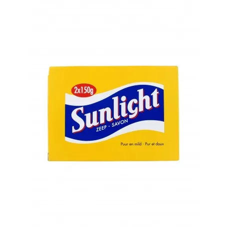 SUNLIGHT Huishoudzeep 2 x 150 g - Milde Zeep voor Kleding en Huishouden - Klassieke Vlekkenverwijderaar en Persoonlijke Verzorging