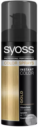 Syoss Color Spray 120ml - Instant Gold Haarfarbe, schnelles Trocknen, keine Rückstände, lebendige Farbe für intensive & subtile Looks