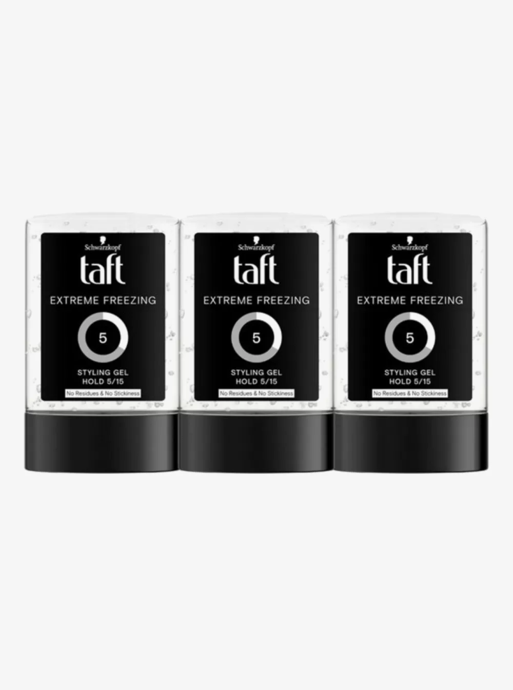 Taft Extreme Invisible Haargel 3x300ml – Vegan, 0% Alkohol, Sterke Fixatie, Geschikt voor Korte Haartypes, Voordeelverpakking