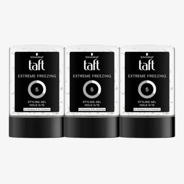 Taft Extreme Invisible Haargel 3x300ml – Vegan, 0% Alkohol, Sterke Fixatie, Geschikt voor Korte Haartypes, Voordeelverpakking