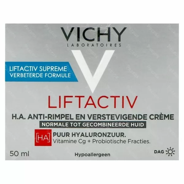 Vichy Liftactiv HA Anti-Rimpel Dagcrème 50ml - Hydraterend, Verstevigend, Hypoallergeen voor Normale tot Gemengde Huid