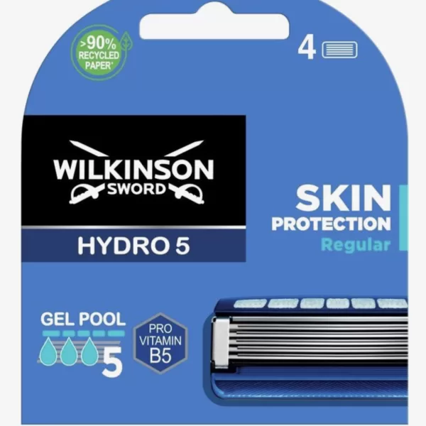 Wilkinson Hydro 5 Rasierer – 4 Stück, 5 Klingen, Hydrationstechnologie, sanfte Rasur für empfindliche Haut, Herrenrasierer