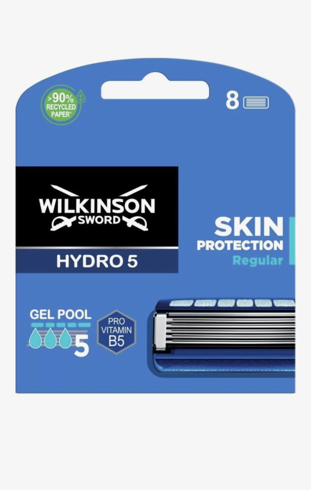 Wilkinson Hydro 5 Rasierer - 8 Stück, für eine sanfte und gründliche Rasur, mit feuchtigkeitsspendenden Gelkissen, ideale Hautpflege.