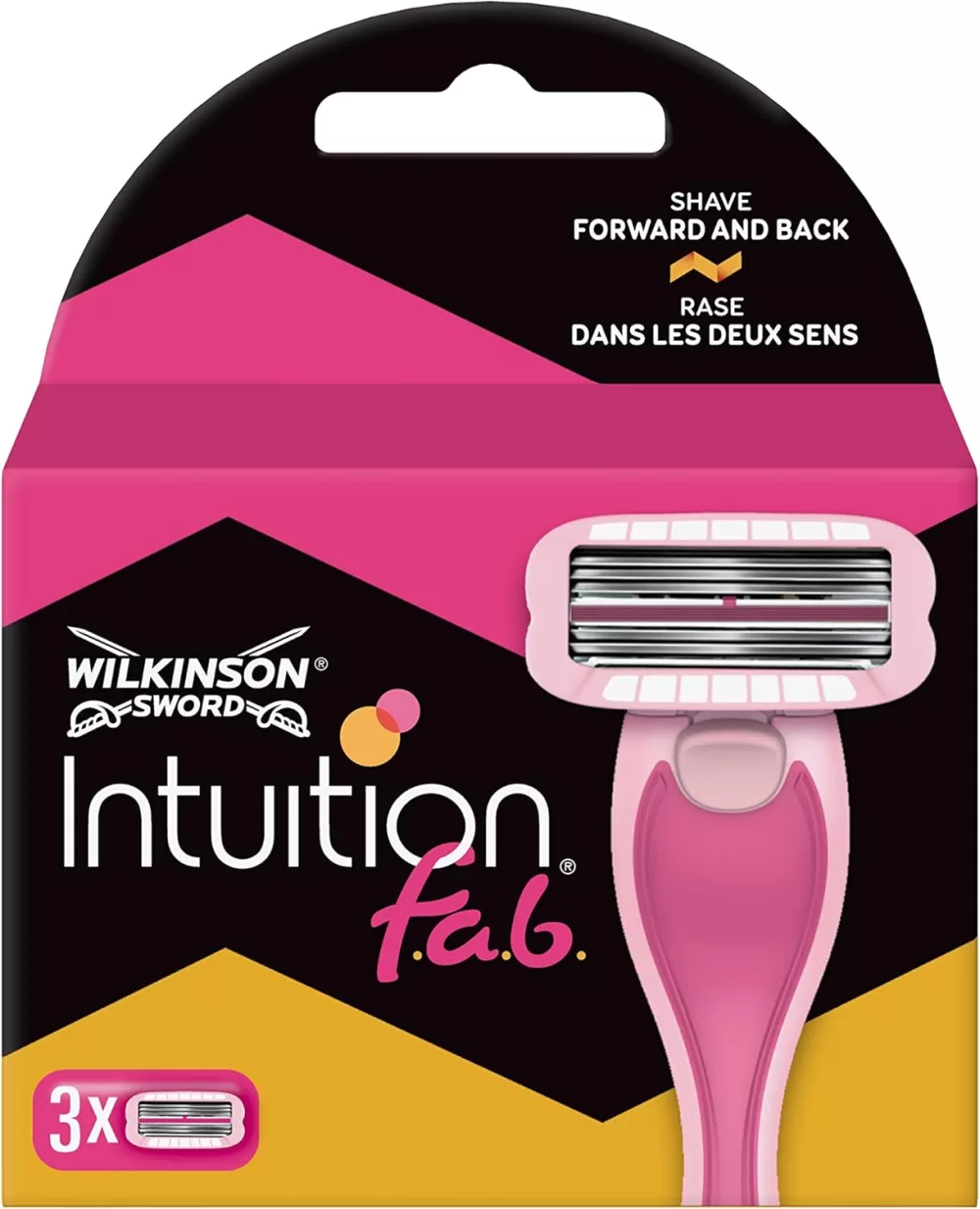 Wilkinson Intuition F.A.B. Scheermesjes – 9 Stuks, Dubbelzijdig Scheren, Watergeactiveerde Gel voor Gemak en Verzorging