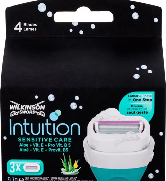 Wilkinson Intuition Sensitive Care Scheermesjes - 3 Stuks, 5 Koppige Basis, Aloe Vera & Vitamine E voor Gevoelige Huid