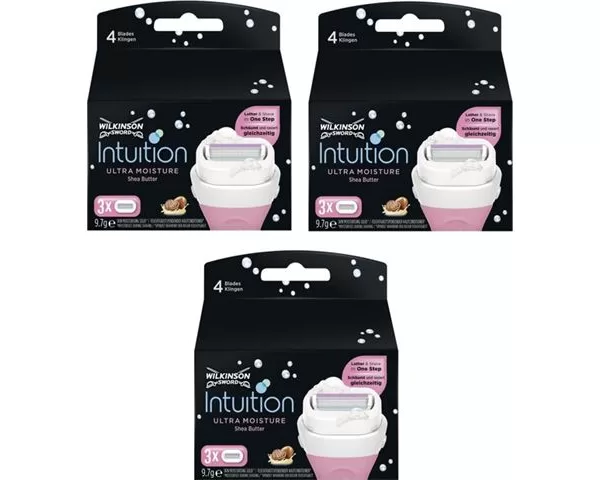 Wilkinson Intuition Ultra Moisture Scheermesjes - 9 Stuks, 5-Koppige Basis voor Glad Scheren & Huidbescherming