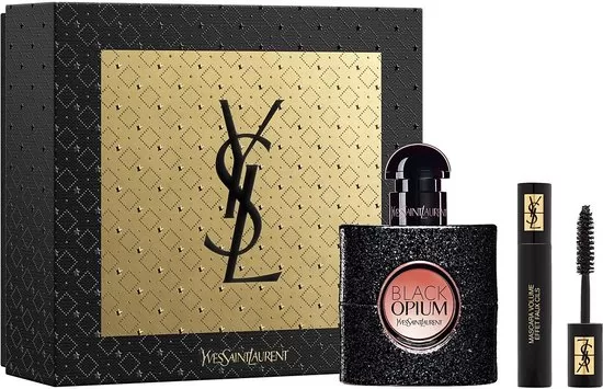 Yves Saint Laurent Black Opium Cadeauset 50 ml - Luxe Damesgeur + Mini Mascara & Eyeliner - Perfect voor Feestdagen