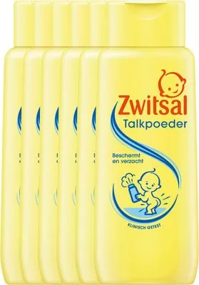 Zwitsal Baby Talkpoeder - 6 x 100g | Verfrissend & vochtabsorberend | Beschermt en verzacht huidirritaties | Mild & dermatologisch getest