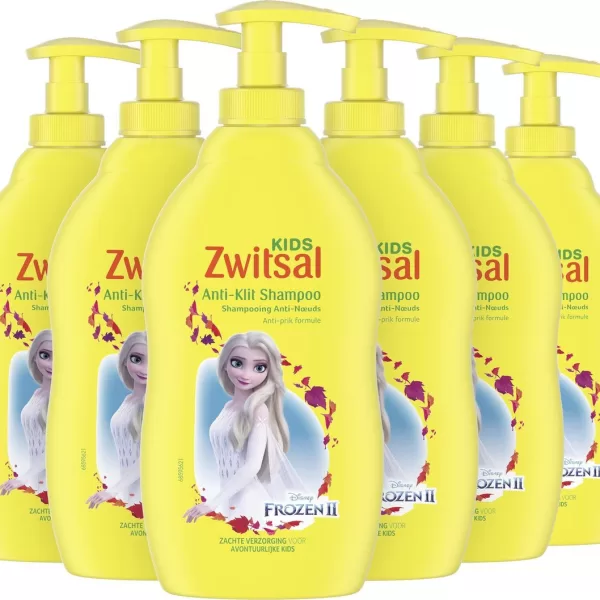 Zwitsal Anti-Klit Babyshampoo - 6x400ml, Zeepvrij, Dermatologisch Getest, Zacht voor Gevoelige Huid, Hydraterend, Anti-Prik Formule