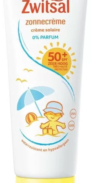 Zwitsal SPF 50+ Parfumvrije Zonnecrème - 3x75ml | Waterresistent & Verzorgend voor Kinderen - Ideaal voor Zomerse Dagen