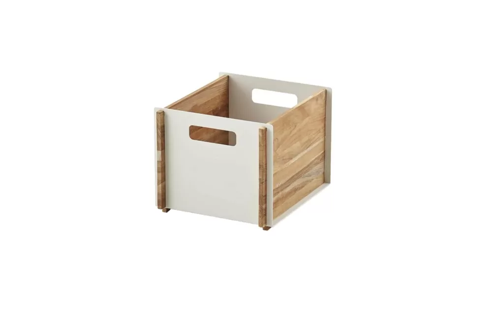 Cane-line Box Aufbewahrungsbox aus Teakholz & Aluminium – witterungs- und wasserdicht, in Weiß – ideal für Innen & Außen, vielseitig einsetzbar