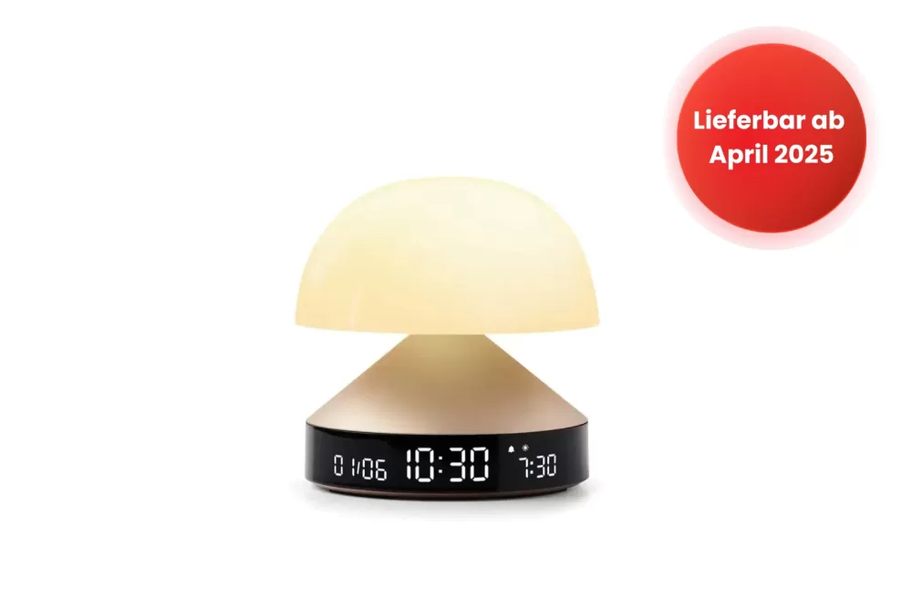 LEXON Mina Sunrise Wecker mit Sonnenaufgangssimulation, 5 Melodien, 9 LED-Farben, Touch-Steuerung, elegantes Design, VA-LCD-Display