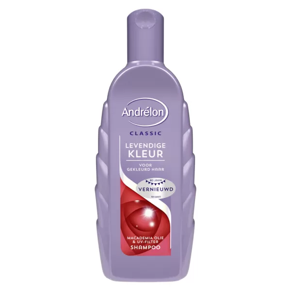 Andrélon Levendige Kleur Shampoo 300 ml – Bescherming voor Gekleurd Haar met UV-filter & Perzik-extract – 3 stuks
