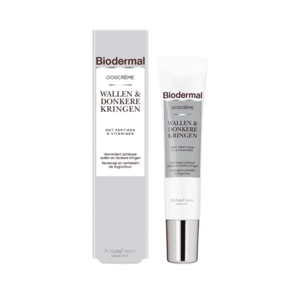 Biodermal Oogcrème voor Wallen & Donkere Kringen - 3 Stuks, Hydrateert, Verstevigt, Parfumvrij, Dermatologisch Getest, Met Peptiden & Vitaminen