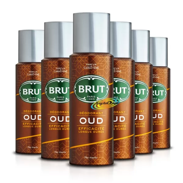 Brut Oud Deodorant Spray 6x200ml - Langdurige Frisse Geur voor Mannen - Perfect voor Dagelijks Gebruik en Actieve Levensstijl