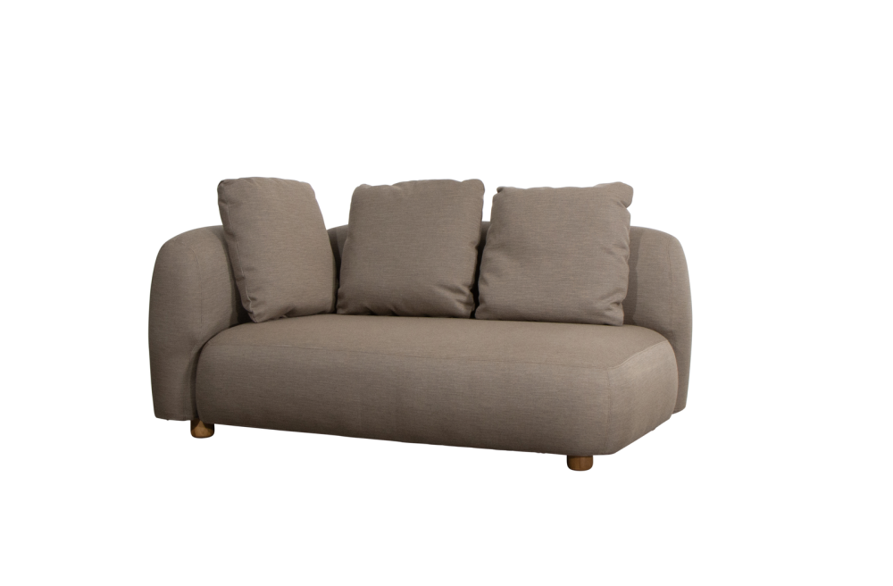 Cane-line Capture Outdoor Modulsofa 2-Sitzer Rechts Taupe - Wetterfest, QuickDry, Modernes Design, Modular & Komfortabel für Garten, Terrasse