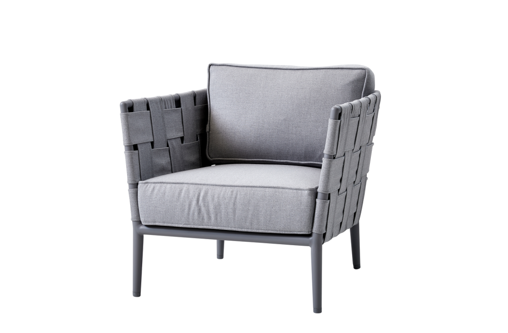 Cane-line Conic Loungesessel Light Grey | Ausstellungsstück | Design von Foersom & Hiort-Lorenzen | 78x82x78 cm | Sitzhöhe 42 cm
