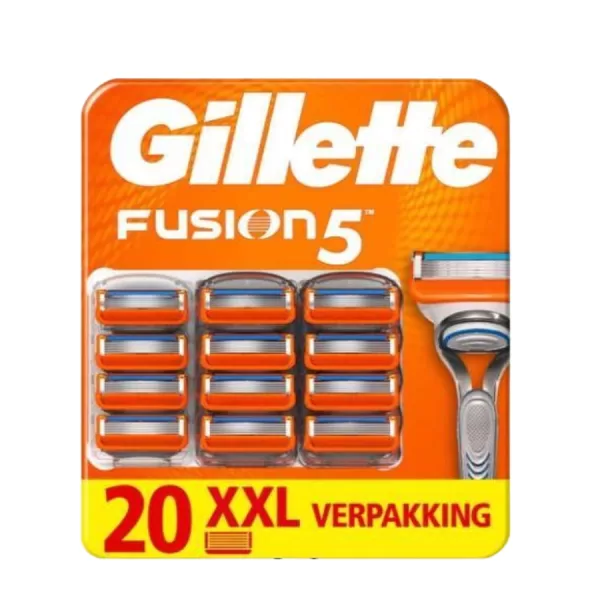 Gillette Fusion 5 Scheermesjes Voordeelpak - 20 stuks - Comfortabel scheren, 5 mesjes + precisietrimmer voor gevoelige huid