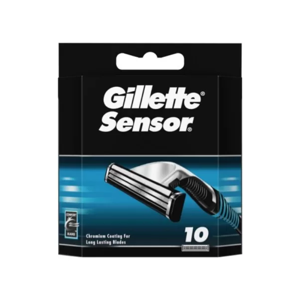 Gillette Sensor Wegwerpscheermesjes – 10 stuks, dubbele mesjes, bewegende scheerkop, Lubra-strip, geschikt voor alle Sensor apparaten