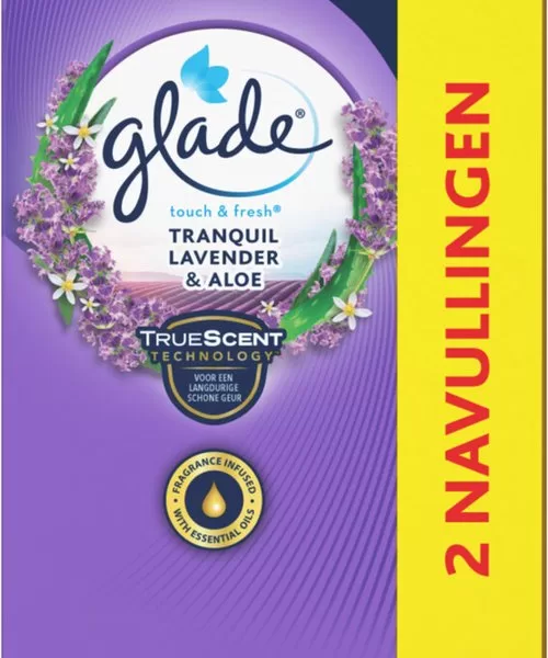 Glade Touch & Fresh Tranquil Lavender & Aloe - Duo Navullingen 2x10ml - Luchtverfrisser met Lavendel & Aloe Vera Geur
