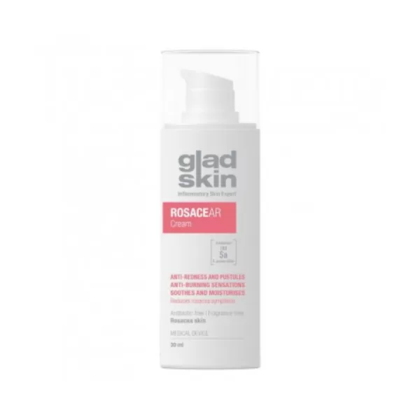 Gladskin Rosacea Crème 30 ml - Vermindert Roodheid & Puistjes - Hypoallergeen, Dermatologisch Getest, Vrij van Antibiotica & Parfum