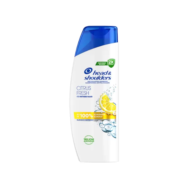 Head & Shoulders Citrus Fresh Shampoo 400 ml - 6 Stuks, Vettig Haar, 72 Uur Anti-Roos Bescherming, Dermatologisch Getest, Recyclebare Fles