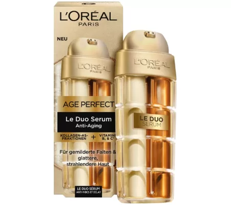 L'Oréal Paris Age Perfect Serum Duo - 30 ml | 2-in-1 Serum met Collageen, Vitamine B3 & Cg voor een Jeugdige, Stevige Huid