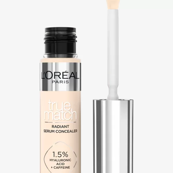L'Oréal Paris True Match Radiant Serum Concealer 1R - 11ml, Medium Dekking, Hydratatie, Lichtreflecterend, Gevoelige Huid, 24 uur Lang houdbaar
