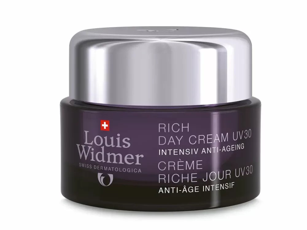 Louis Widmer Rijke Dagcrème UV 30 - 50ml, Parfumvrij, Hydrateert, Vermindert Rimpels, 100% Vegan, Bescherming tegen UV-stralen