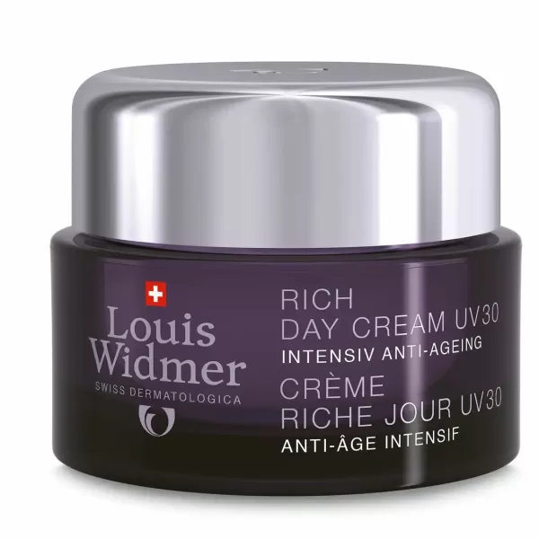 Louis Widmer Rijke Dagcrème UV 30 - 50ml, Parfumvrij, Hydrateert, Vermindert Rimpels, 100% Vegan, Bescherming tegen UV-stralen