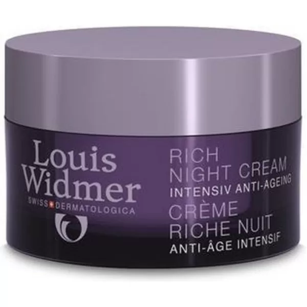 Louis Widmer Rijke Nachtcrème 50ml - Hydraterende en anti-aging crème voor droge, rijpere huid, met hyaluronzuur en vitamine E, veganistisch.