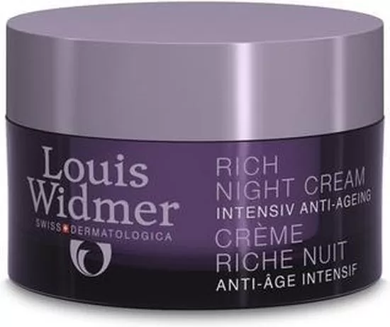 Louis Widmer Rijke Nachtcrème 50ml - Hydraterende en anti-aging crème voor droge, rijpere huid, met hyaluronzuur en vitamine E, veganistisch.